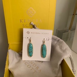 Kendra Scott veined turquoise drop earrings